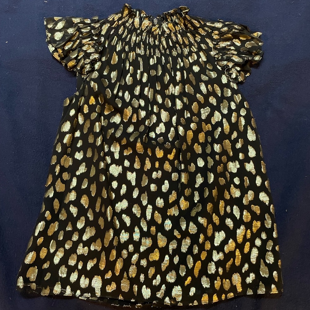Rebecca Taylor holiday blouse. Size xs. Black and gold